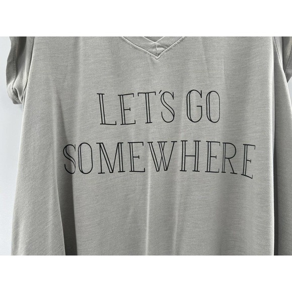 MUMU Mellow Women’s Short Sleeve Oversize Swing Tunic “Let’s Go Somewhere” XS - Picture 3 of 6